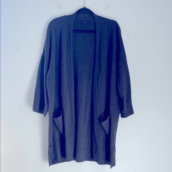 Ann Taylor cotton blend long line open front knit sweater cardigan sz XL - Picture 1 of 7